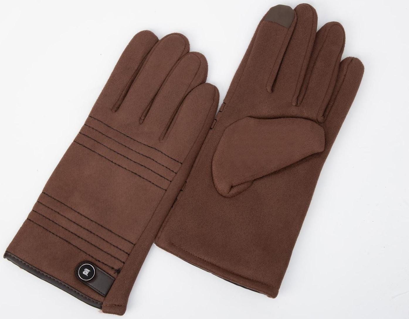 Перчатки мужские, безразмерные, утеплитель искусственный мех, цвет коричневый