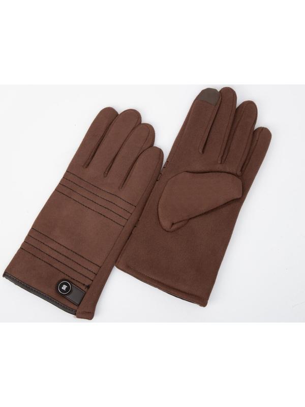 Перчатки мужские, безразмерные, утеплитель искусственный мех, цвет коричневый