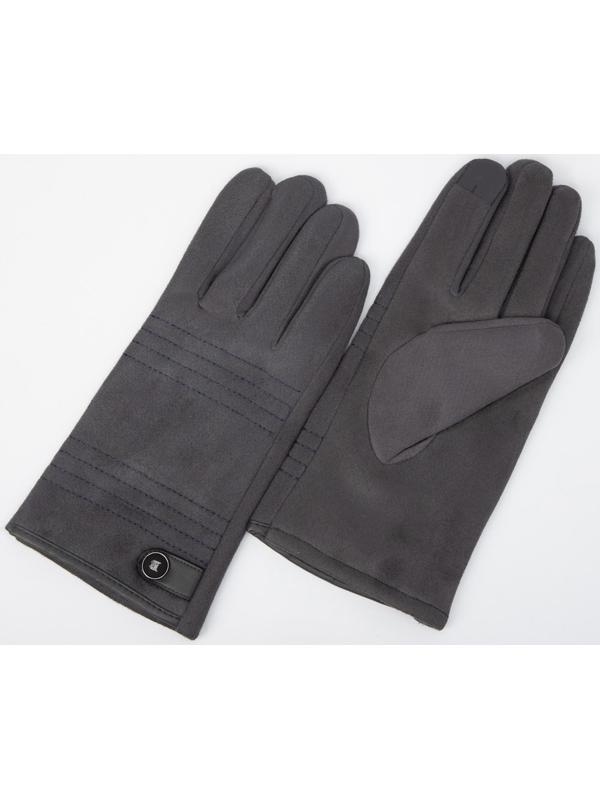 Перчатки мужские, безразмерные, утеплитель искусственный мех, цвет серый