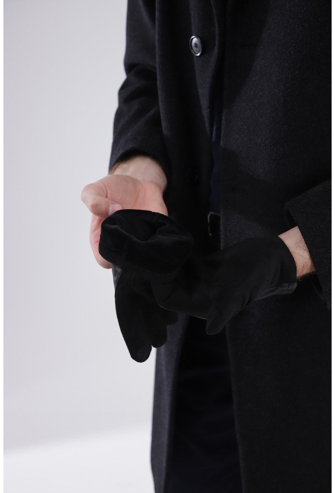 Перчатки мужские, безразмерные, без утеплителя, цвет чёрный