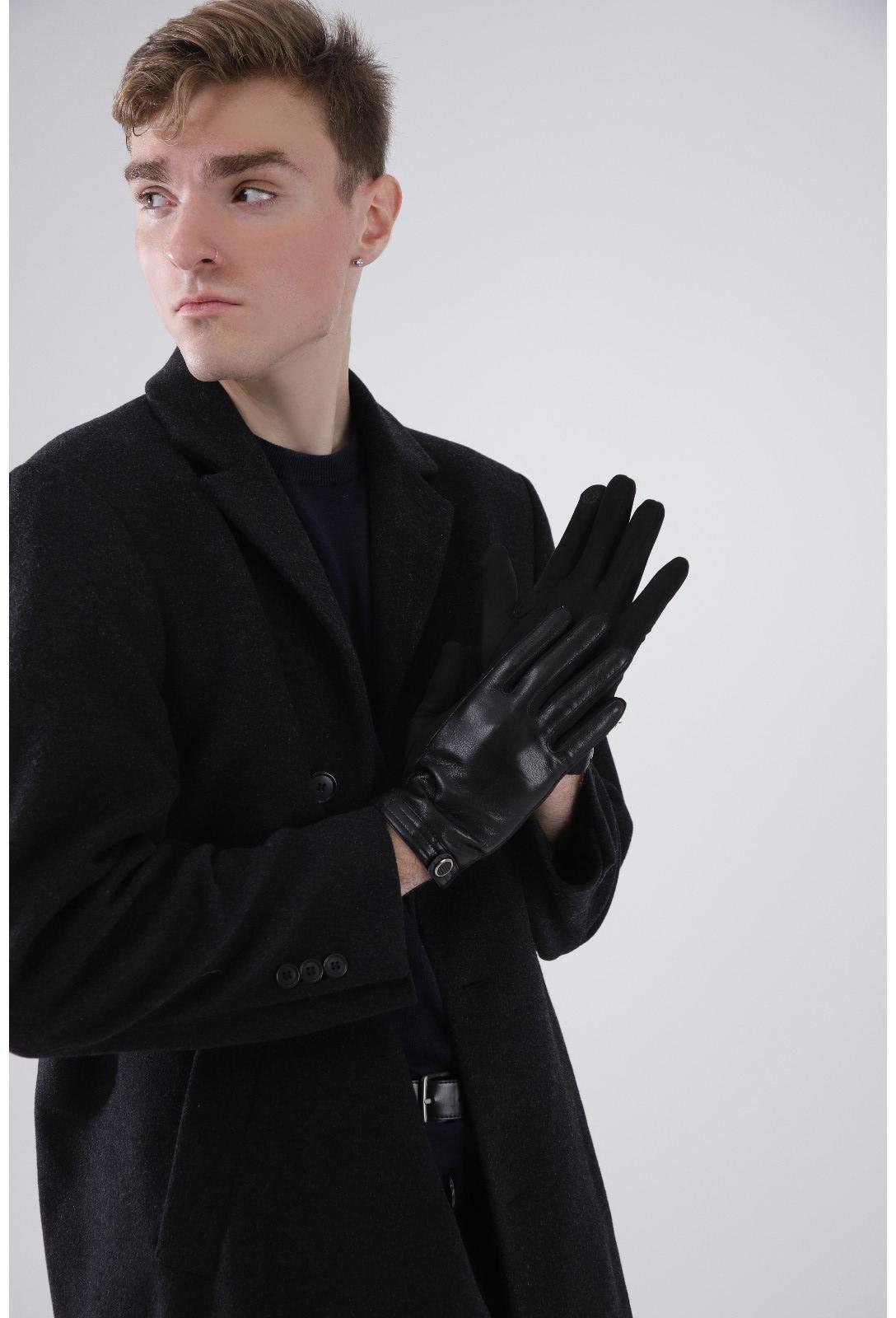 Перчатки мужские, безразмерные, без утеплителя, цвет чёрный