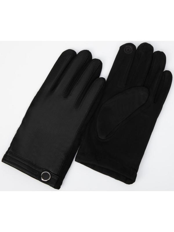 Перчатки мужские, безразмерные, без утеплителя, цвет чёрный