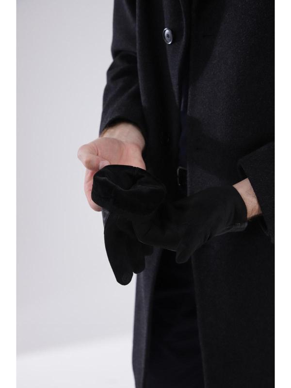 Перчатки мужские, безразмерные, без утеплителя, цвет чёрный