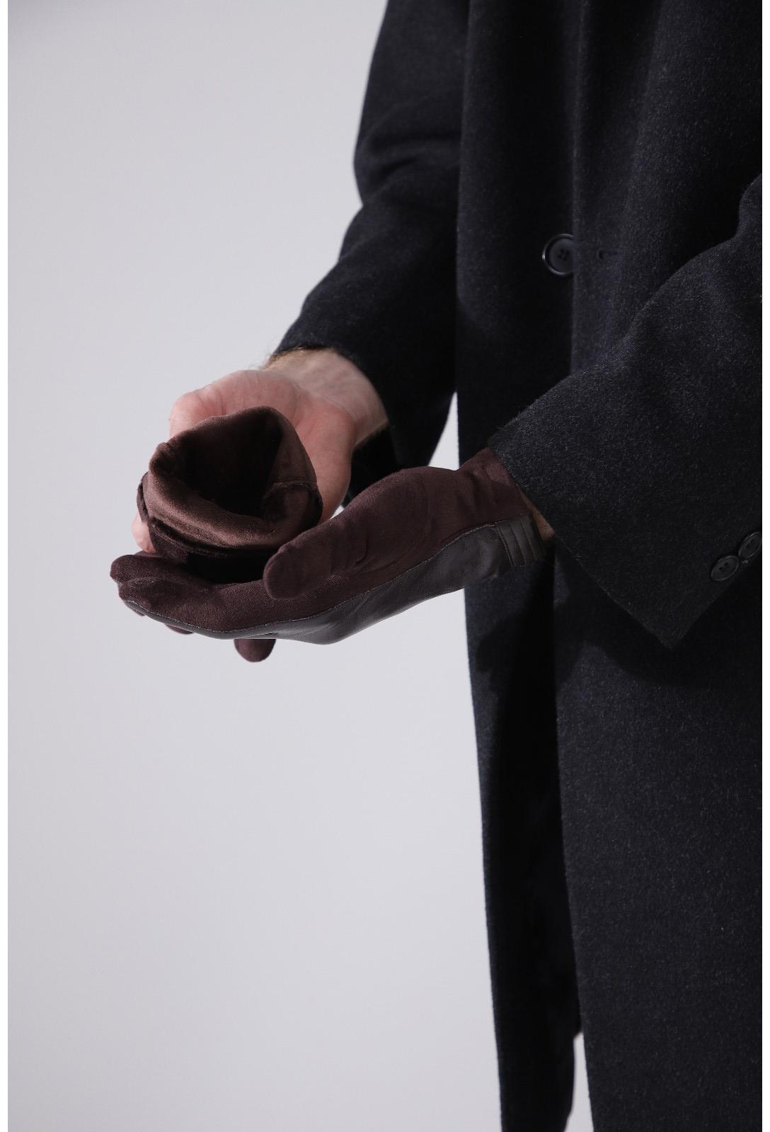 Перчатки мужские, безразмерные, без утеплителя, цвет коричневый