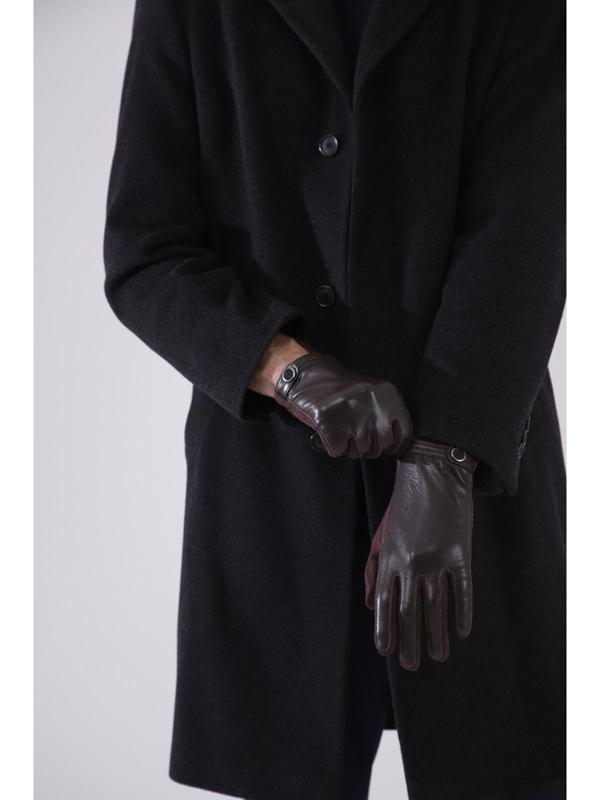 Перчатки мужские, безразмерные, без утеплителя, цвет коричневый