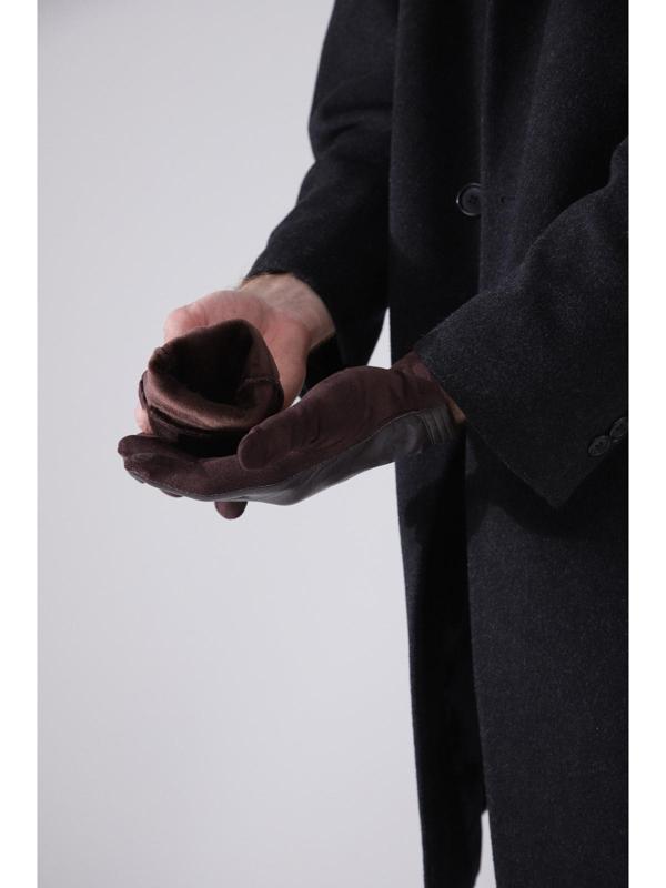 Перчатки мужские, безразмерные, без утеплителя, цвет коричневый