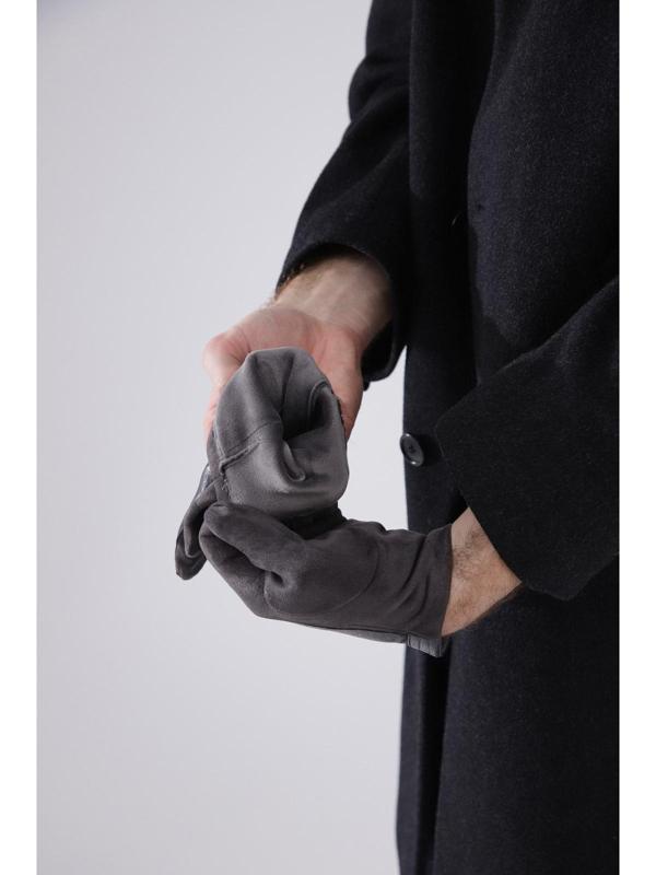 Перчатки мужские, безразмерные, без утеплителя, цвет серый