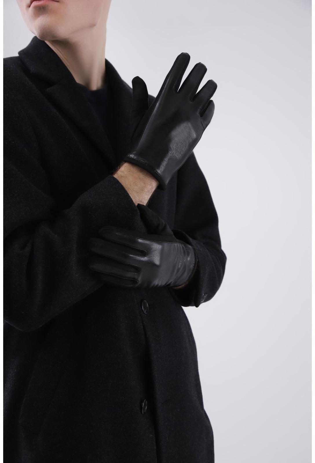 Перчатки мужские, безразмерные, без утеплителя, цвет чёрный