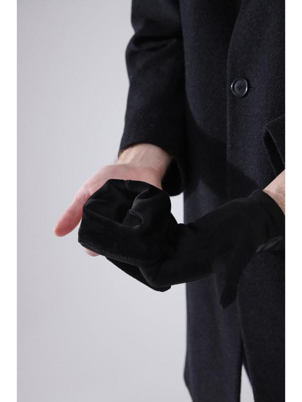 Перчатки мужские, безразмерные, без утеплителя, цвет чёрный