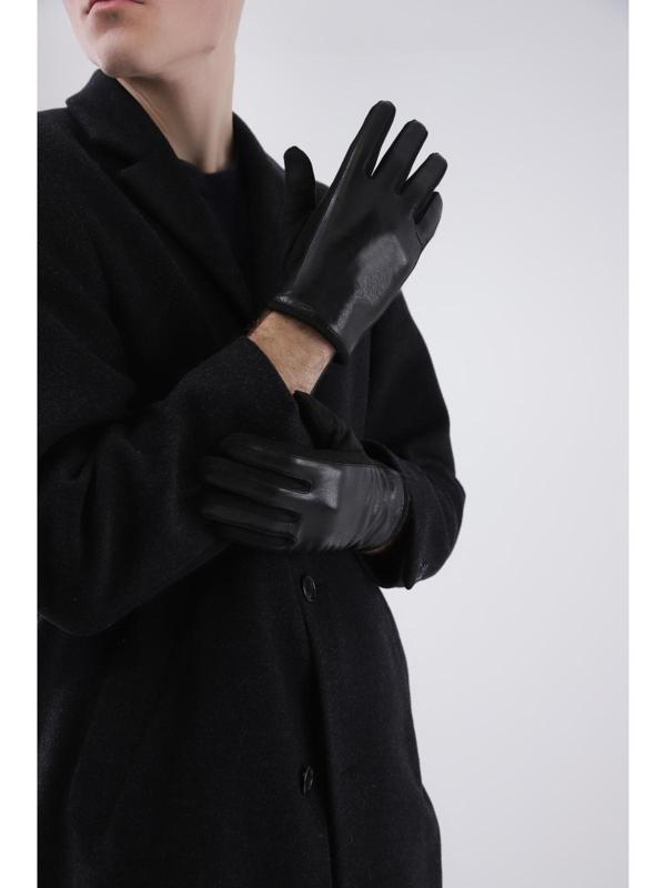 Перчатки мужские, безразмерные, без утеплителя, цвет чёрный