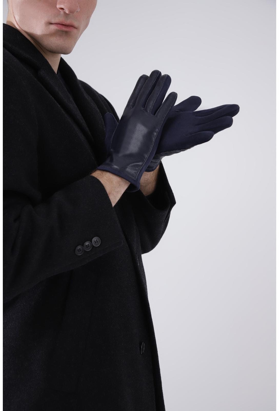 Перчатки мужские, безразмерные, без утеплителя, цвет синий