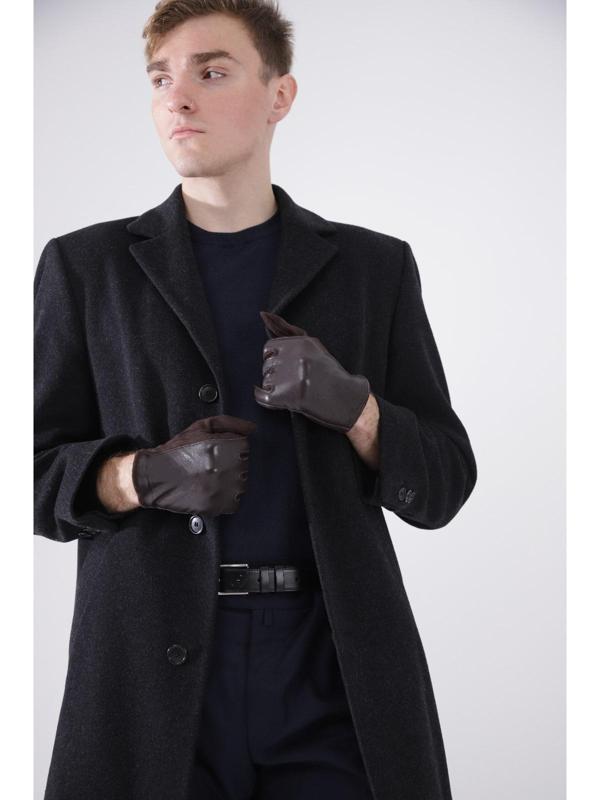 Перчатки мужские, безразмерные, без утеплителя, цвет коричневый