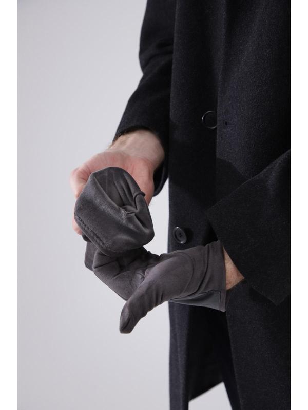 Перчатки мужские, безразмерные, без утеплителя, цвет серый