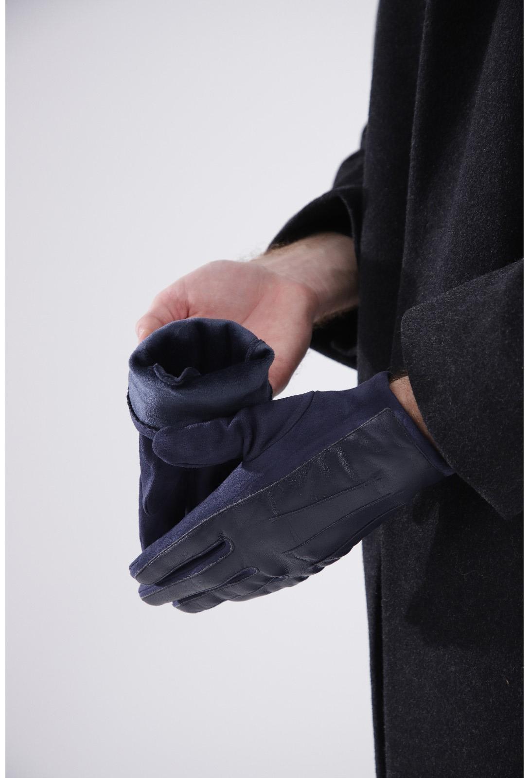 Перчатки мужские, безразмерные, без утеплителя, цвет синий