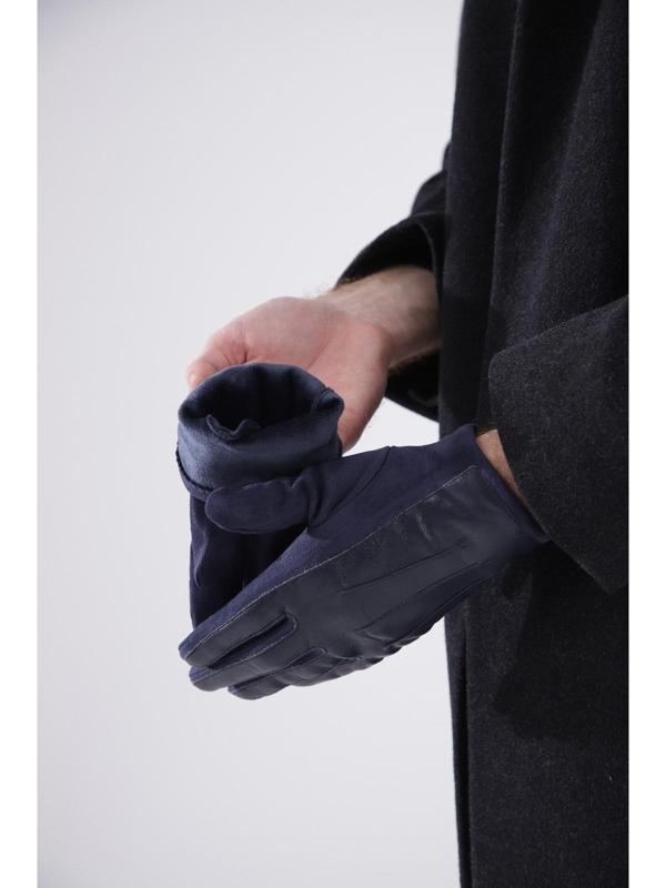 Перчатки мужские, безразмерные, без утеплителя, цвет синий