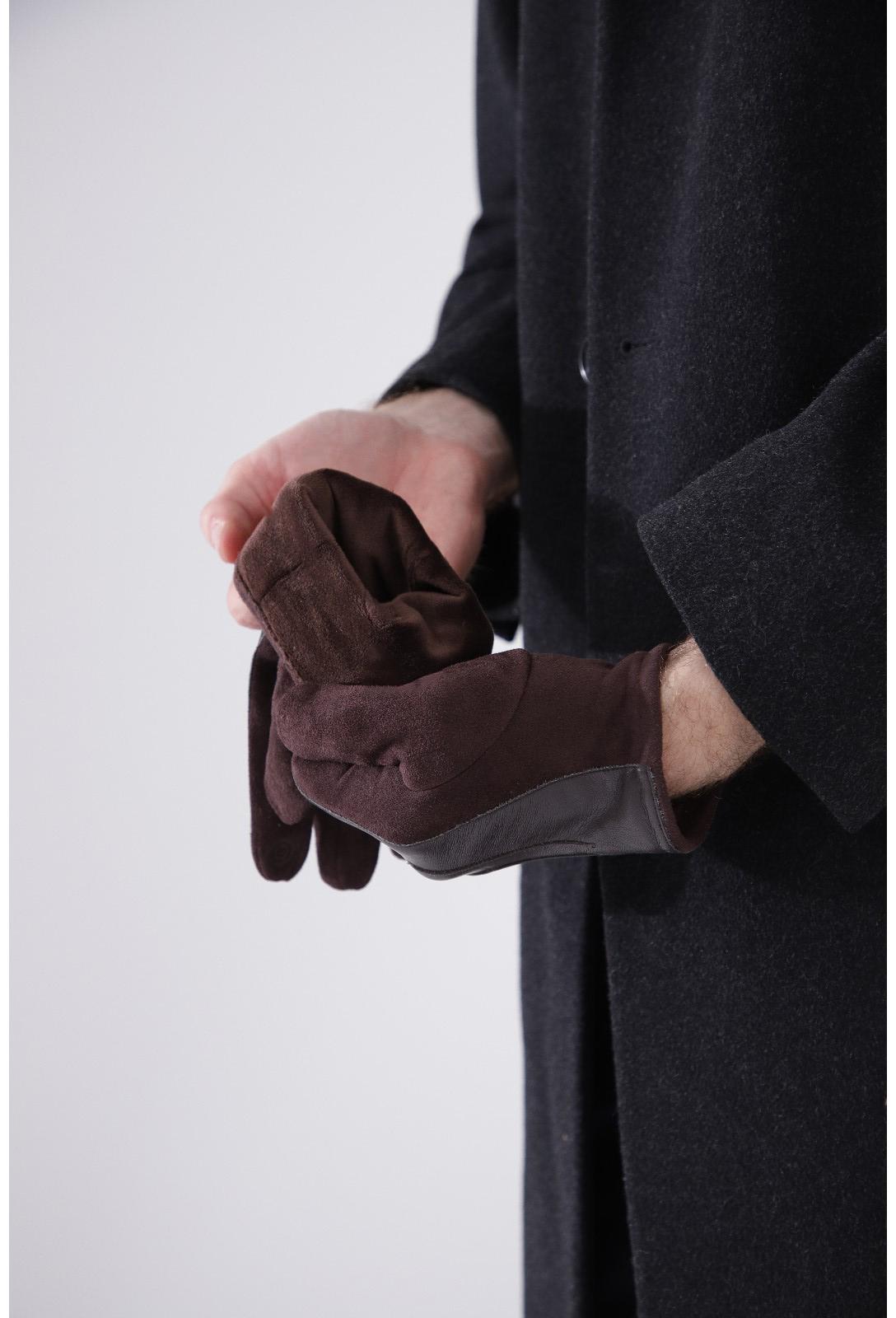 Перчатки мужские, безразмерные, без утеплителя, цвет коричневый