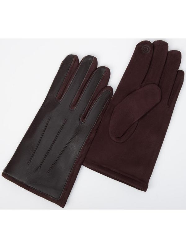 Перчатки мужские, безразмерные, без утеплителя, цвет коричневый