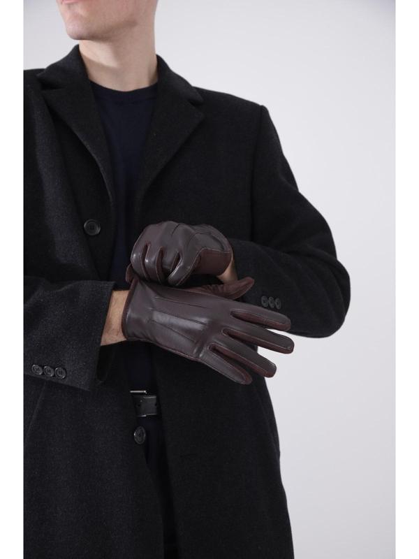 Перчатки мужские, безразмерные, без утеплителя, цвет коричневый