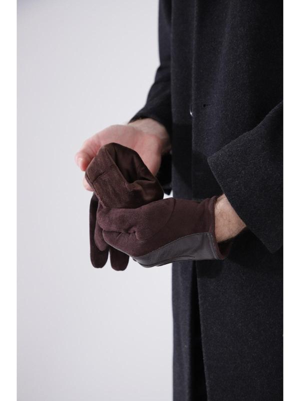 Перчатки мужские, безразмерные, без утеплителя, цвет коричневый