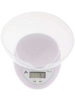 Весы кухонные Luazon LVK-706, электронные, с чашей, до 5 кг, белые