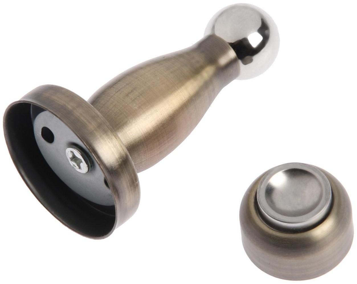 Упор дверной, магнитный LOCKLAND, цвет античная бронза