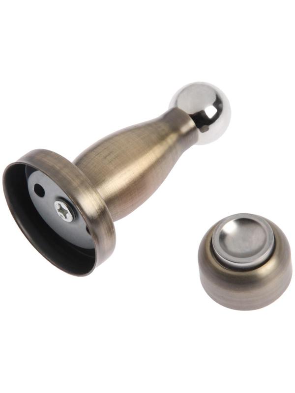 Упор дверной, магнитный LOCKLAND, цвет античная бронза