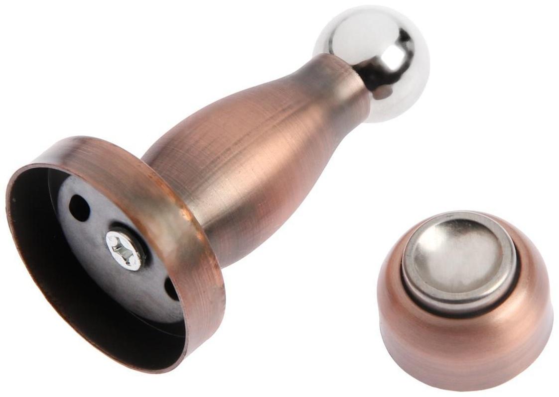 Упор дверной, магнитный LOCKLAND, цвет античная медь