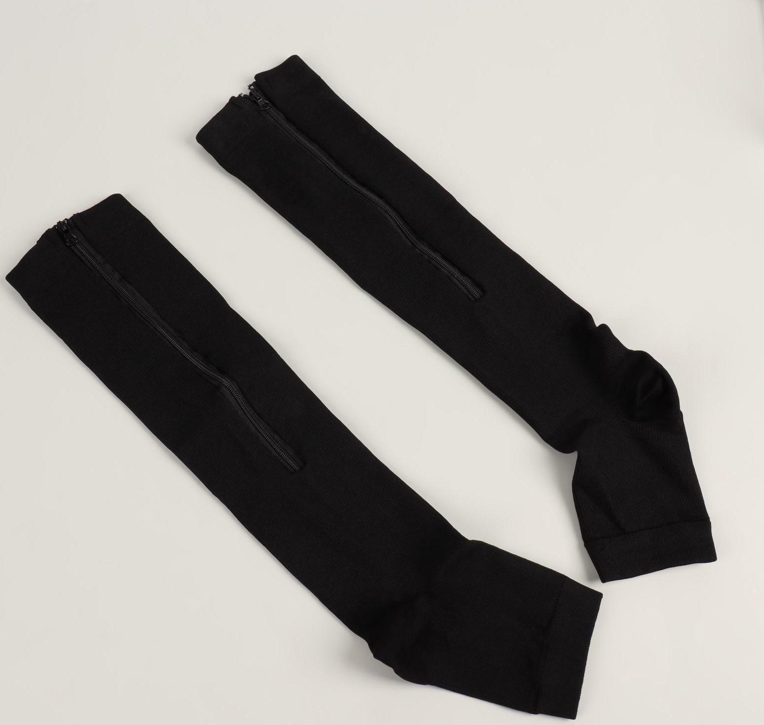 Чулки утягивающие, S-M р-р, пара, цвет чёрный