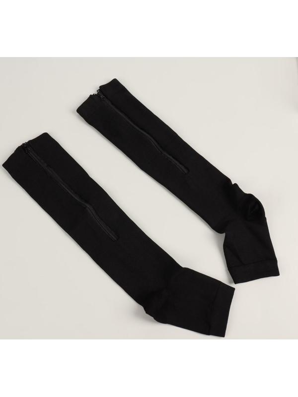 Чулки утягивающие, S-M р-р, пара, цвет чёрный