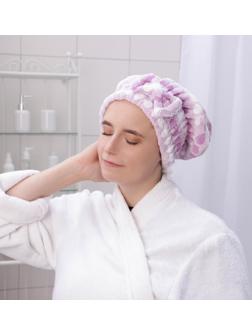 Чалма для сушки волос Доляна, микрофибра, цвет МИКС