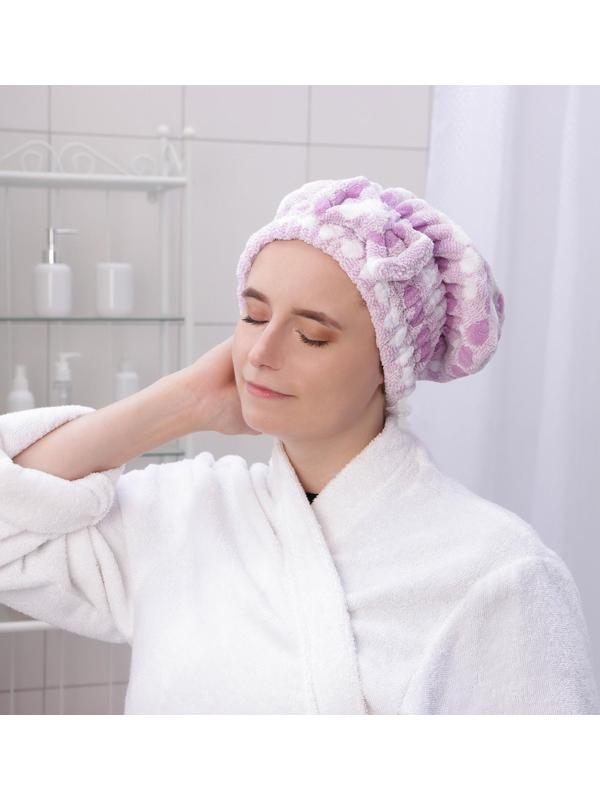 Чалма для сушки волос Доляна, микрофибра, цвет МИКС