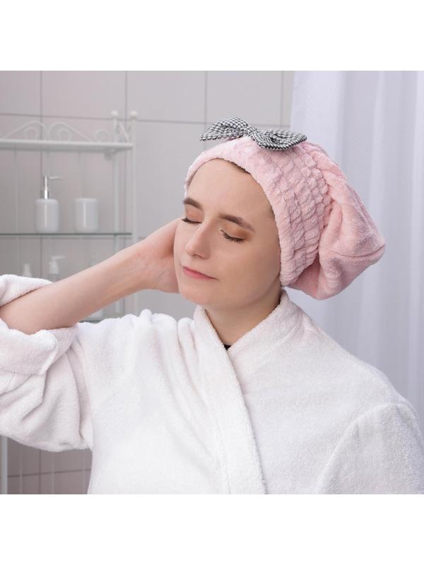 Чалма для сушки волос Доляна, микрофибра, цвет МИКС