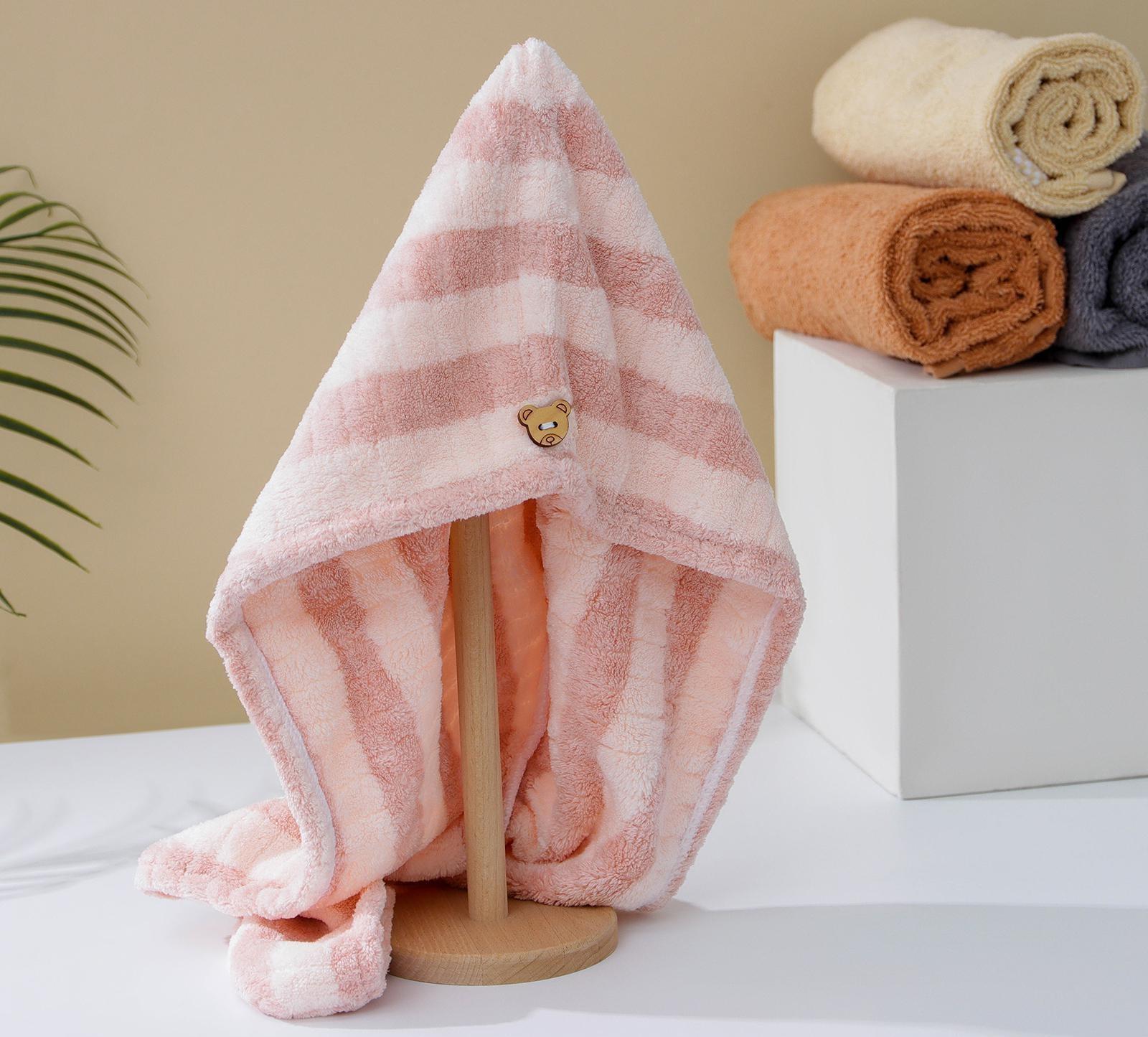 Чалма для сушки волос Доляна, микрофибра, с пуговкой, цвет МИКС