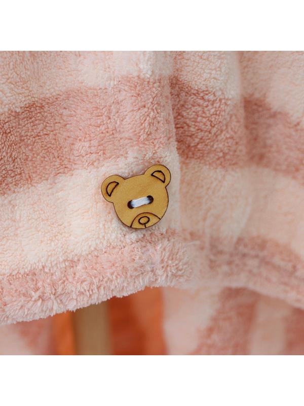 Чалма для сушки волос Доляна, микрофибра, с пуговкой, цвет МИКС