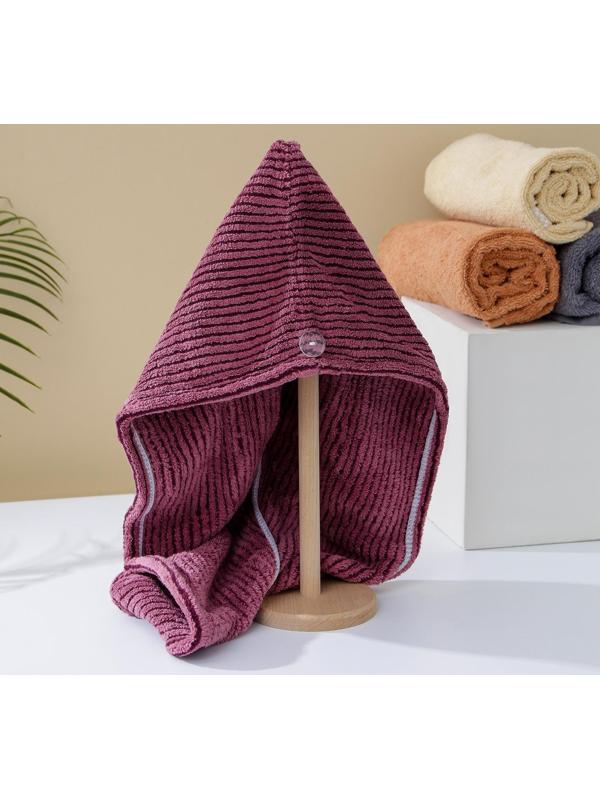 Чалма для сушки волос Доляна, микрофибра, с пуговкой, цвет МИКС