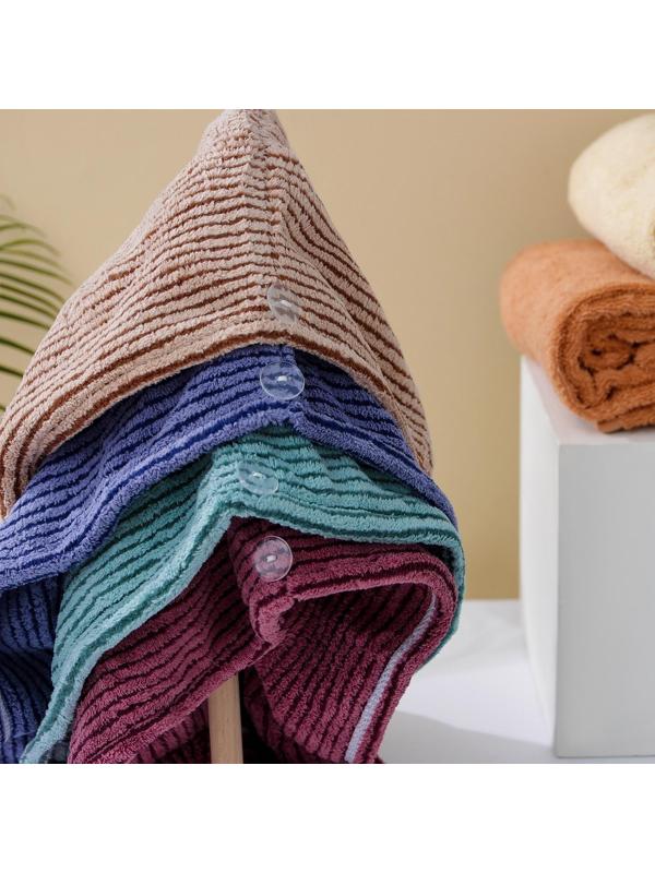 Чалма для сушки волос Доляна, микрофибра, с пуговкой, цвет МИКС