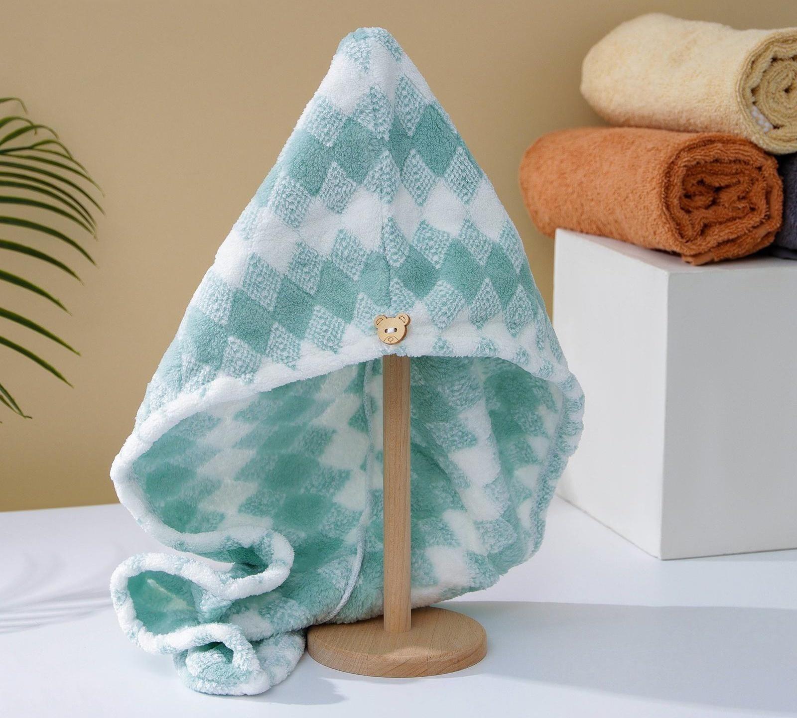 Чалма для сушки волос Доляна, микрофибра, с пуговкой, цвет МИКС