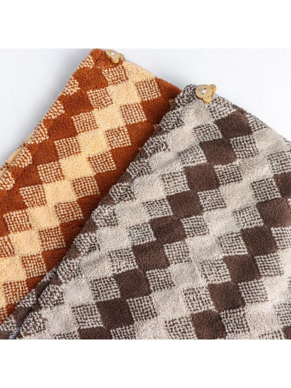 Чалма для сушки волос Доляна, микрофибра, с пуговкой, цвет МИКС