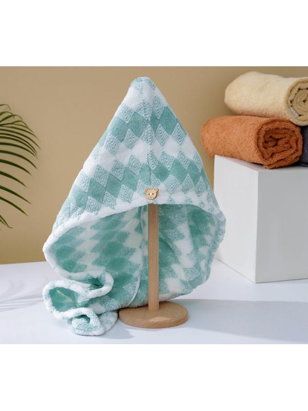 Чалма для сушки волос Доляна, микрофибра, с пуговкой, цвет МИКС