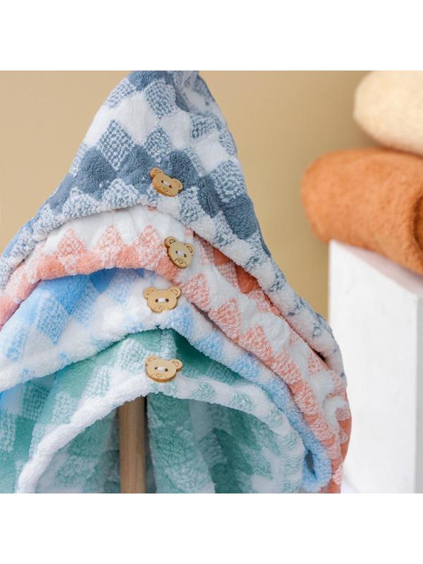 Чалма для сушки волос Доляна, микрофибра, с пуговкой, цвет МИКС