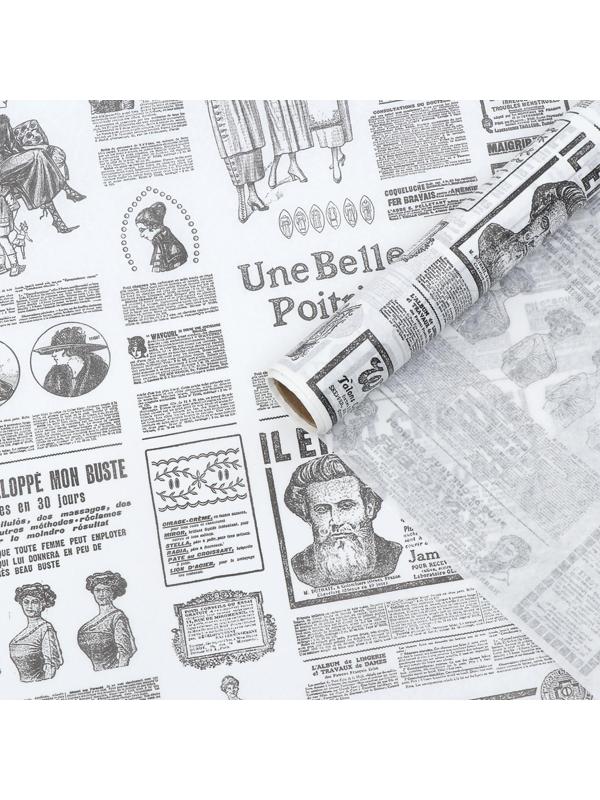 Бумага силиконизированная «Газета», для выпечки, 0,38 х 5 м