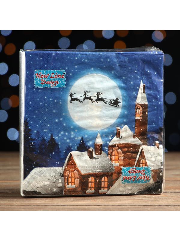 Новогодние салфетки бумажные New Line Design Новогодняя сказка, 3 слоя, 33*33 см, 20 листов