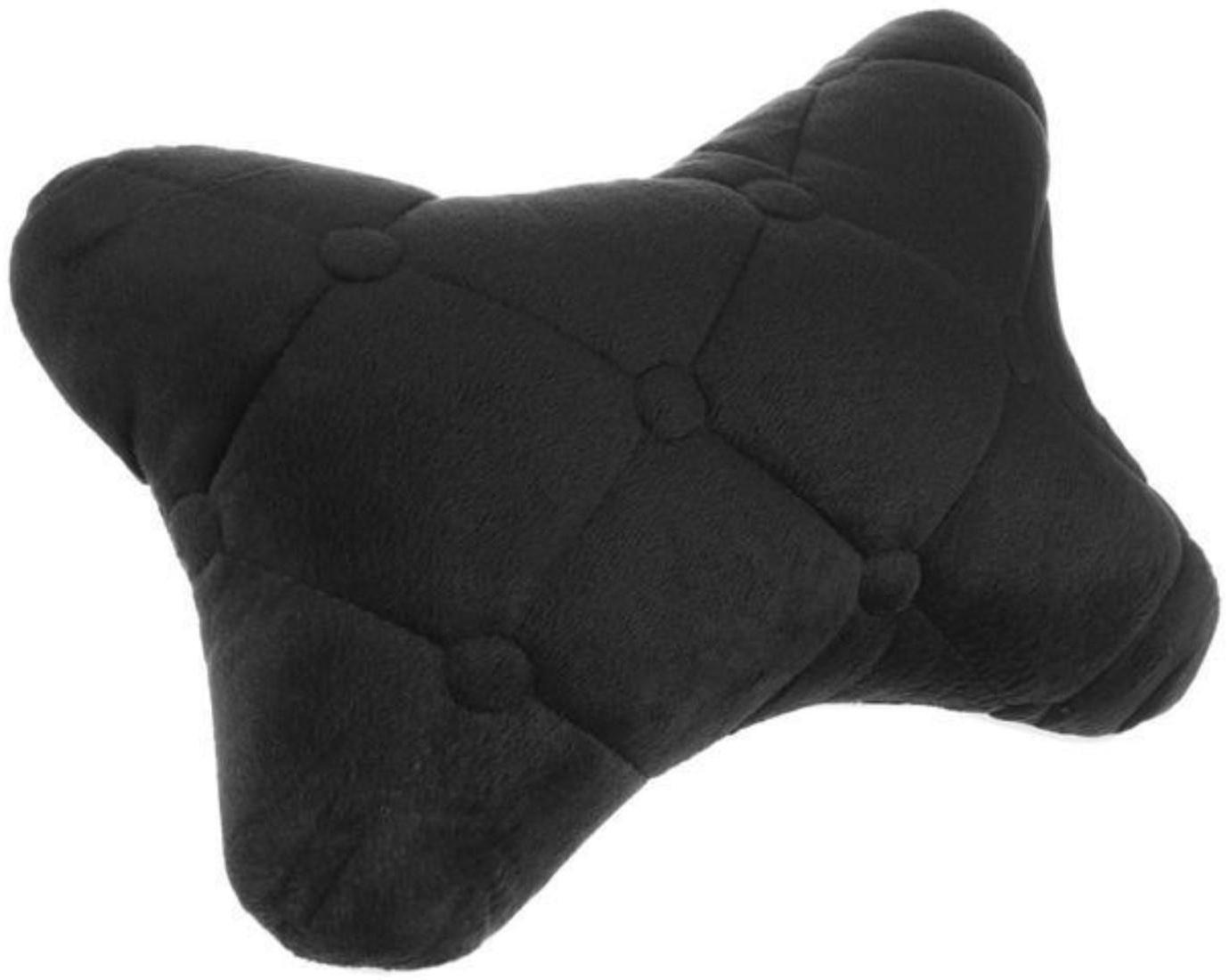 Подушка автомобильная для шеи 28×18 см, велюр, черный
