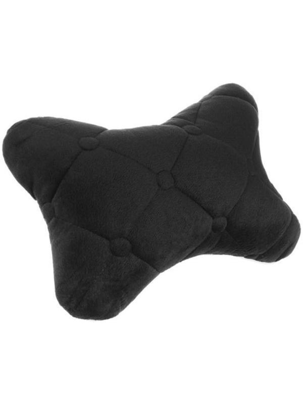 Подушка автомобильная для шеи 28×18 см, велюр, черный