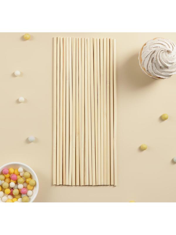 Набор палочек-дюбелей для кондитерских изделий Доляна, 20 шт, длина 25 см, бамбук