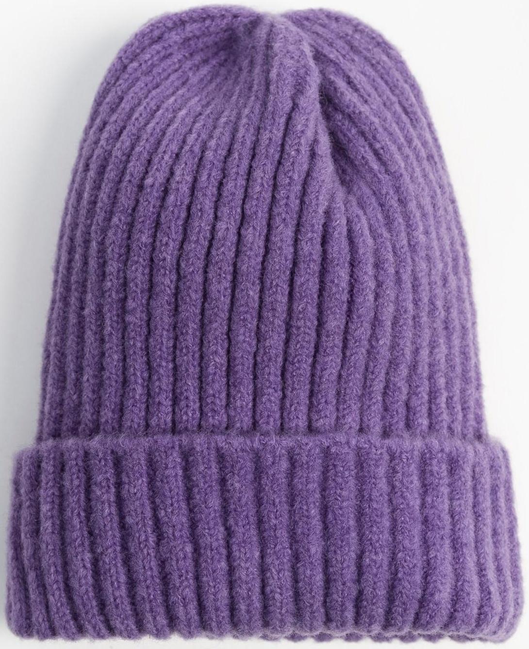 Шапка детская MINAKU с отворотом р-р 50-52, цвет лиловый