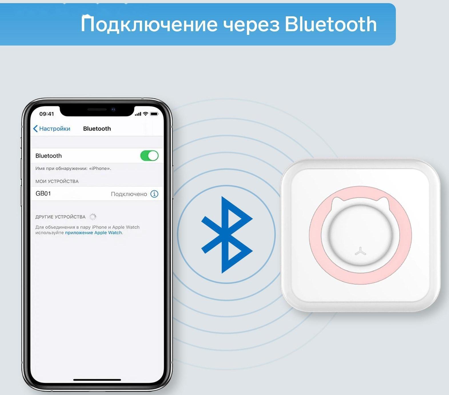 Мини-принтер Windigo LPR-01, Bluetooth, термопечать на чековой ленте, Android/iOS, 1000 мАч