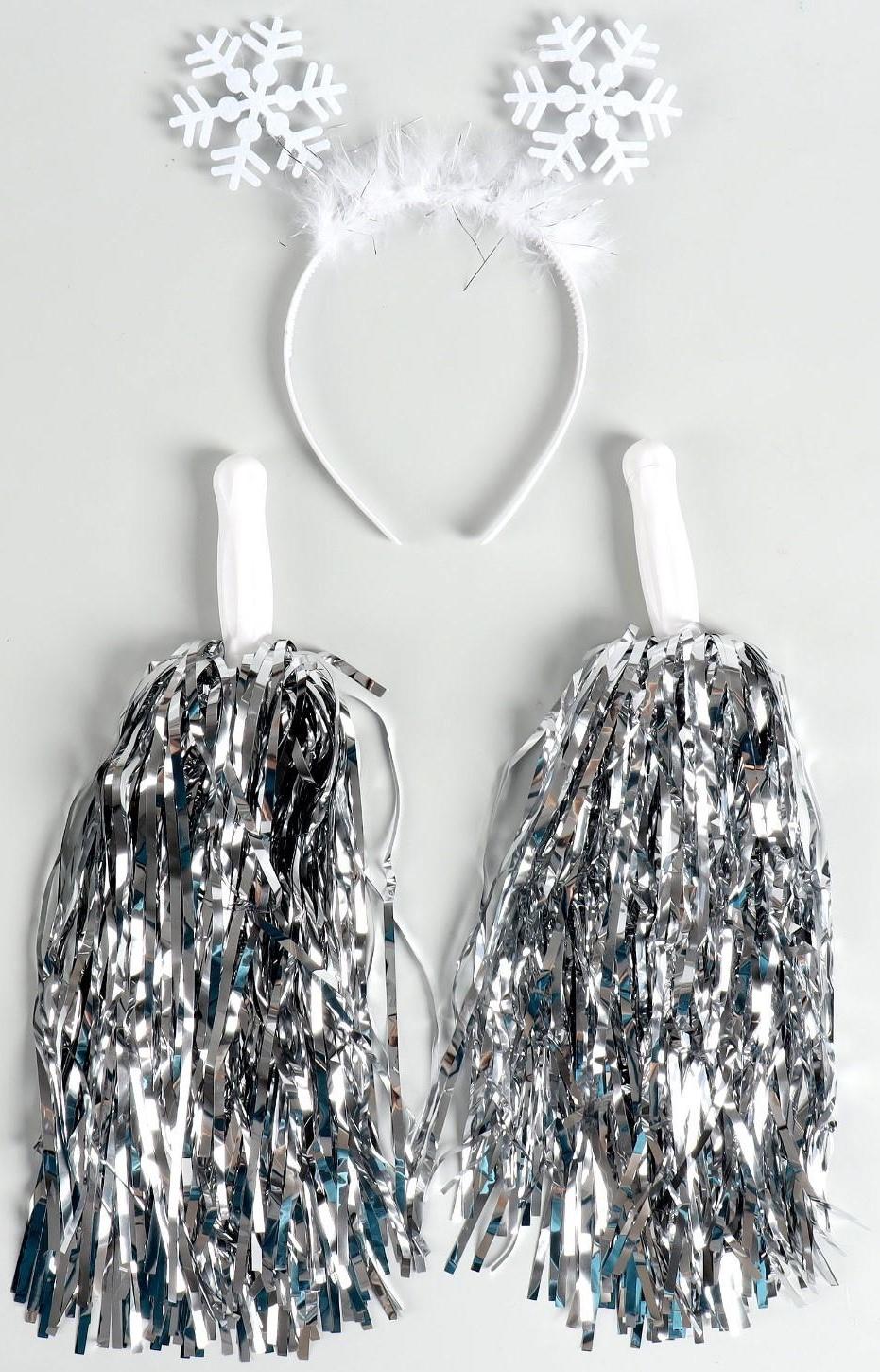 Карнавальный набор «Снежинка 1» (ободок+ помпоны)
