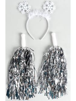 Карнавальный набор «Снежинка 1» (ободок+ помпоны)