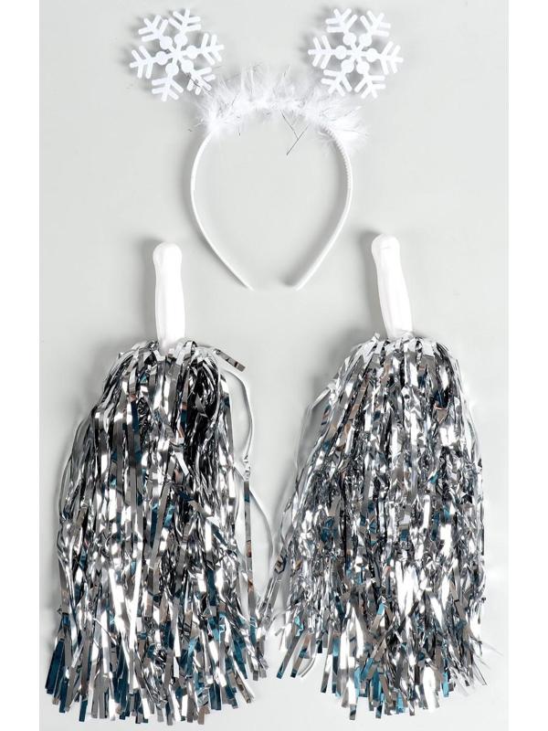 Карнавальный набор «Снежинка 1» (ободок+ помпоны)